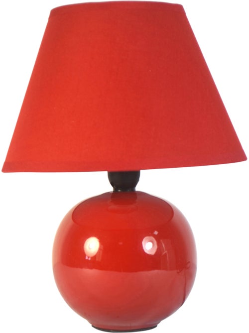 Lampe Boule en Céramique 24 cm Rouge - Kiabi