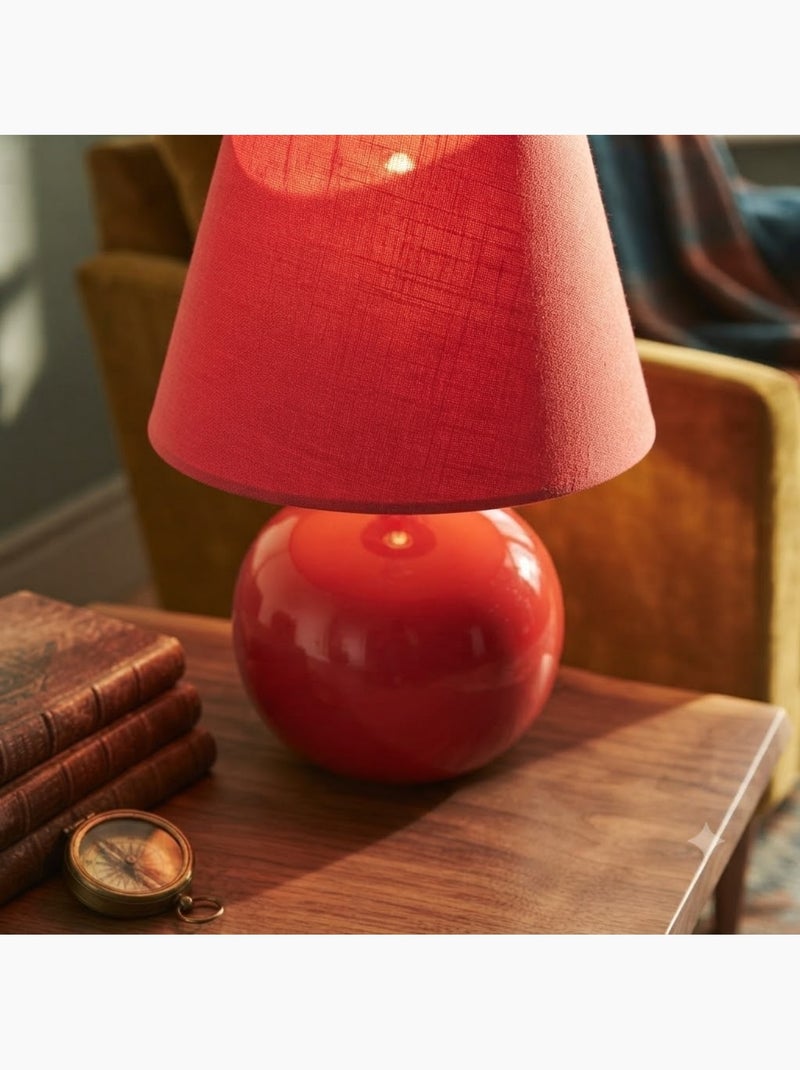 Lampe Boule en Céramique 24 cm Rouge Rouge - Kiabi