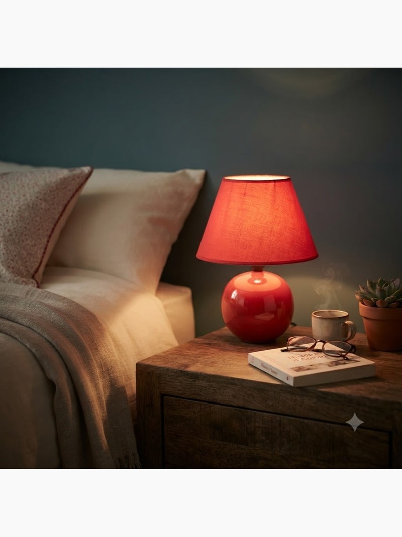 Lampe Boule en Céramique 24 cm Rouge Rouge - Kiabi