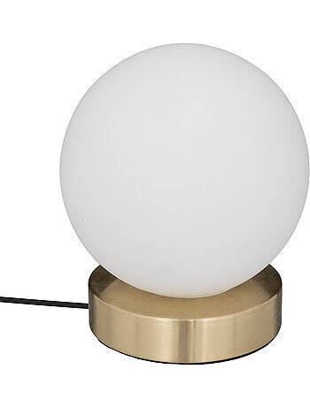Lampe boule verre sablé laiton DRIS