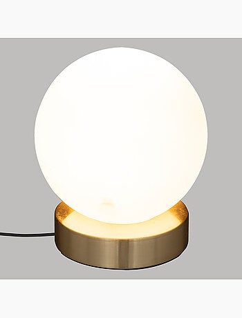 Lampe boule verre sablé laiton DRIS