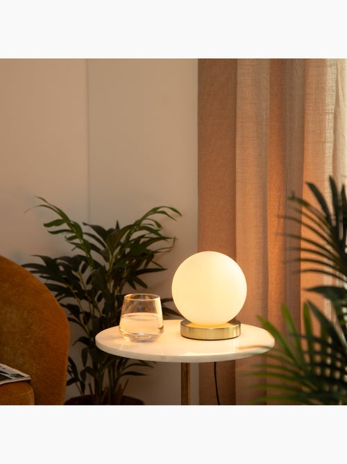 Lampe boule verre sablé laiton DRIS - Kiabi