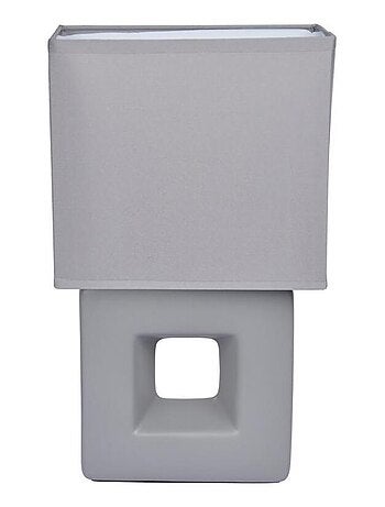 Lampe carrée mat gris