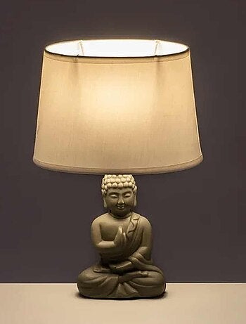 Lampe céramique Bouddha gris 34 cm