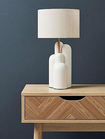 Lampe céramique Dune blanc doré