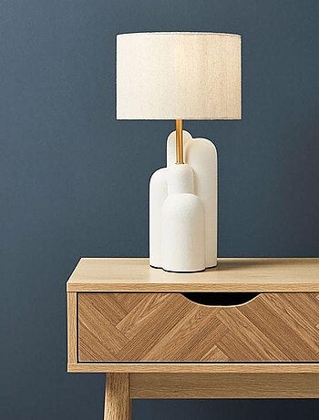 Lampe céramique Dune blanc doré