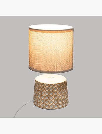 Lampe céramique grès design cannage YOJOA