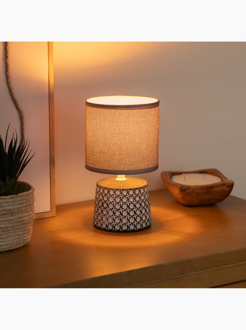 Lampe céramique grès design cannage YOJOA - Kiabi