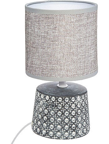 Lampe céramique grès design cannage YOJOA