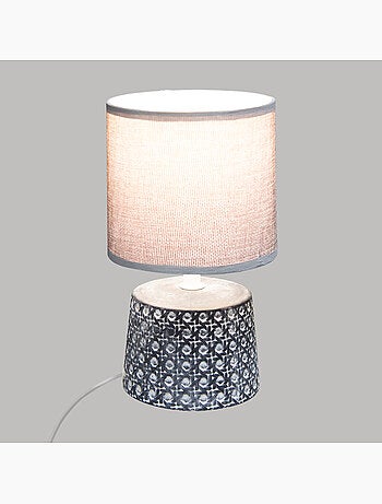 Lampe céramique grès design cannage YOJOA