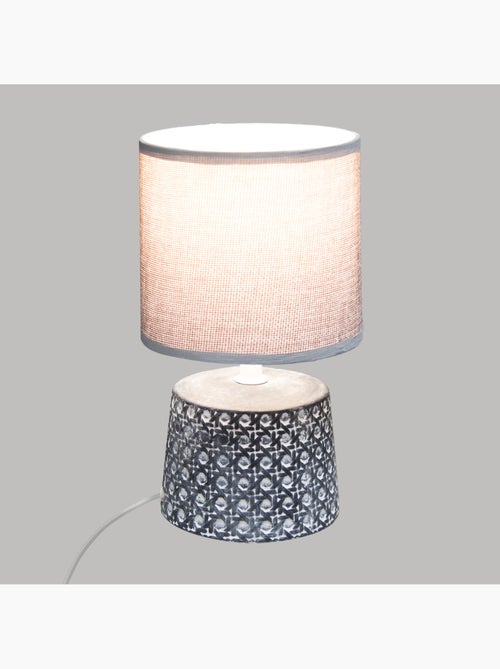 Lampe céramique grès motif cannage YOJOA - Kiabi