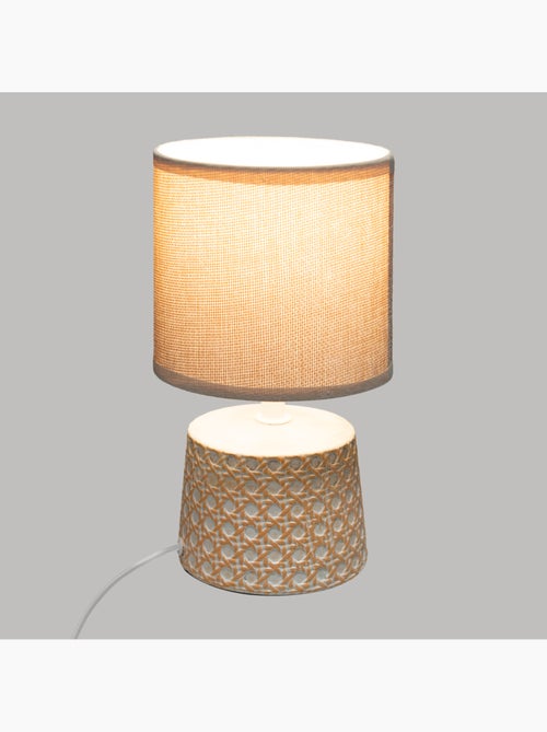 Lampe céramique grès motif cannage YOJOA - Kiabi