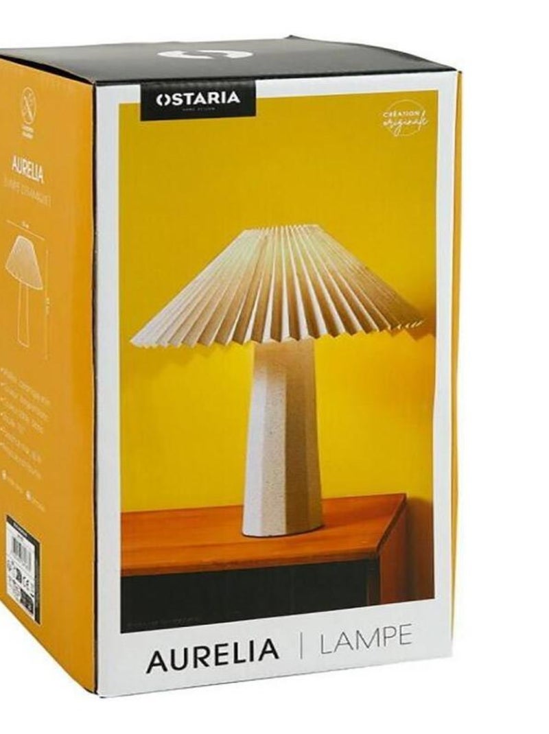 Lampe céramique tissu plissé Aurélia Blanc - Kiabi
