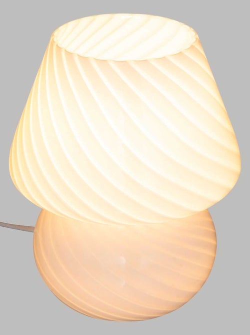 Lampe champignon à rayures en verre CARA - Kiabi Lampe champignon à rayures en verre CARA - Kiabi