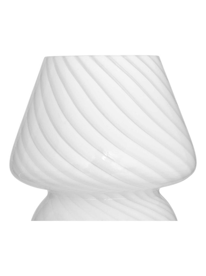 Lampe champignon à rayures en verre CARA Blanc - Kiabi