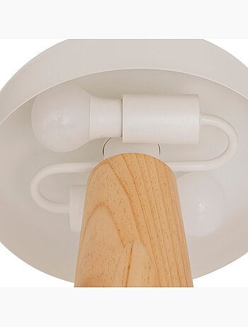 Lampe champignon en bois et acier POLA