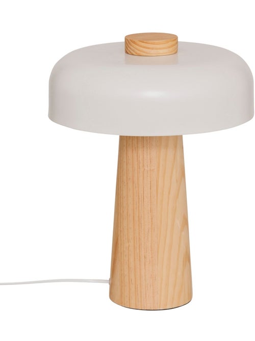 Lampe champignon en bois et acier POLA - Kiabi