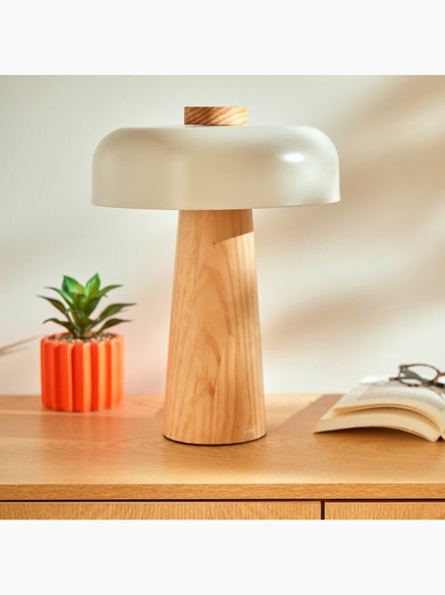 Lampe champignon en bois et acier POLA - Kiabi