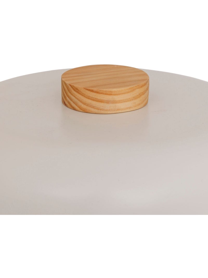 Lampe champignon en bois et acier POLA Beige - Kiabi