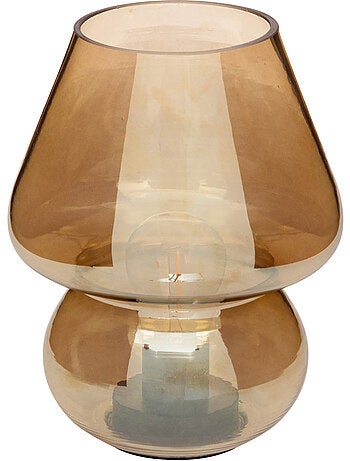 Lampe champignon verre LED à pile CARA
