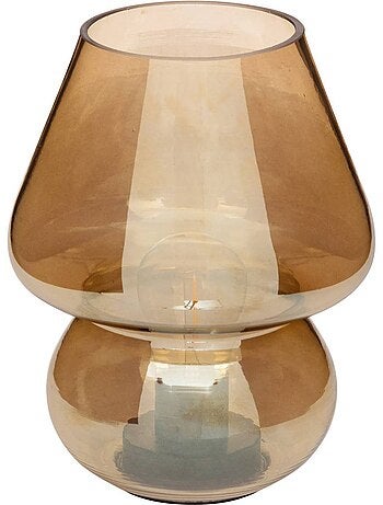 Lampe champignon verre LED à pile CARA