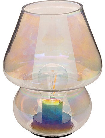 Lampe champignon verre LED à pile CARA