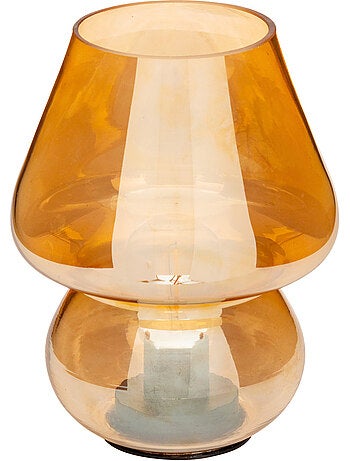 Lampe champignon verre LED à pile CARA