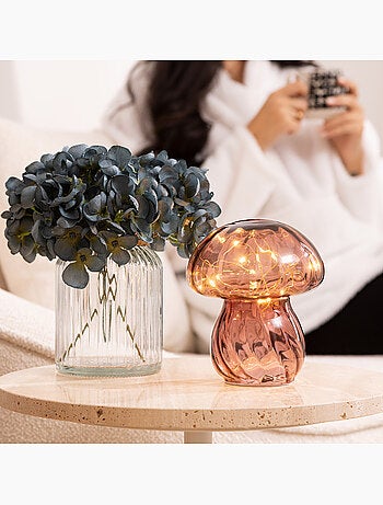 Lampe champignon verre LED à pile MALU