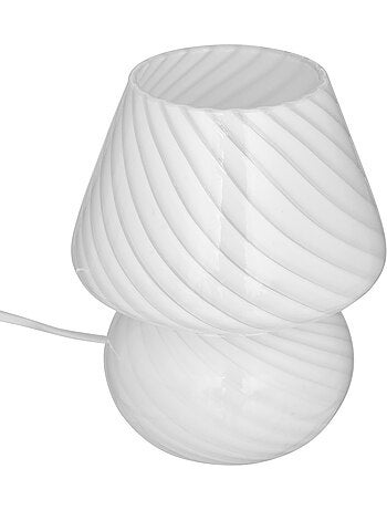 Lampe champignon verre strié CARA
