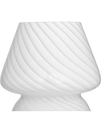 Lampe champignon verre strié CARA
