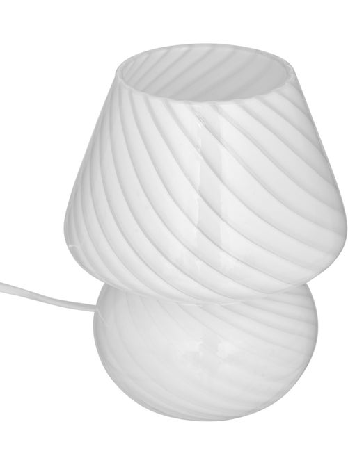 Lampe champignon verre strié CARA - Kiabi Lampe champignon verre strié CARA - Kiabi
