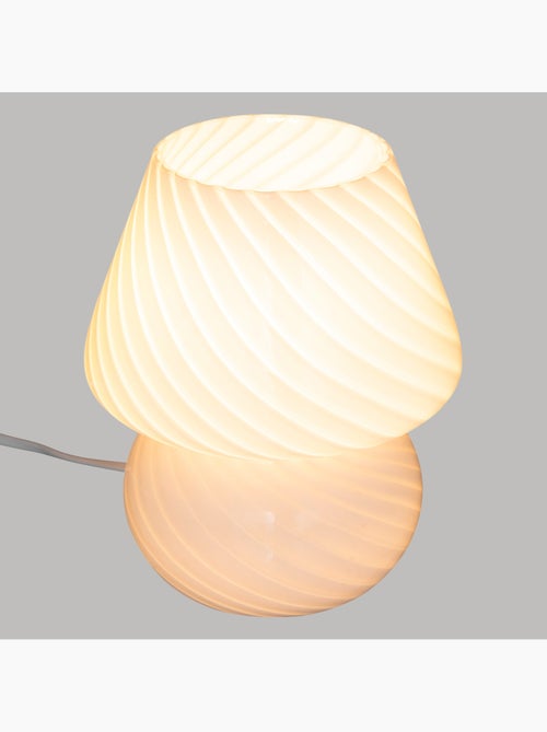 Lampe champignon verre strié CARA - Kiabi Lampe champignon verre strié CARA - Kiabi