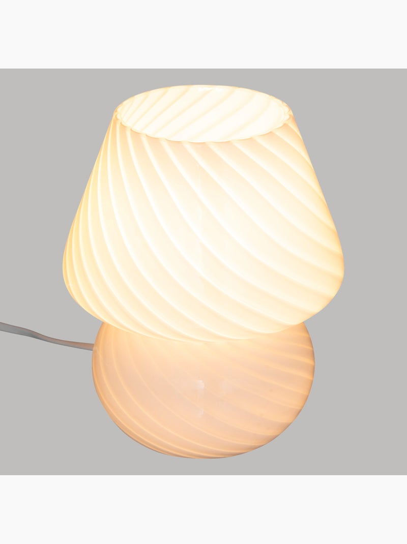 Lampe champignon verre strié CARA Blanc - Kiabi
