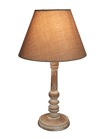 Lampe charme bois taupe