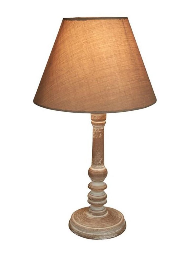 Lampe charme bois taupe Beige - Kiabi