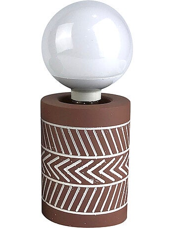 Lampe ciment ethnic folk terracotta