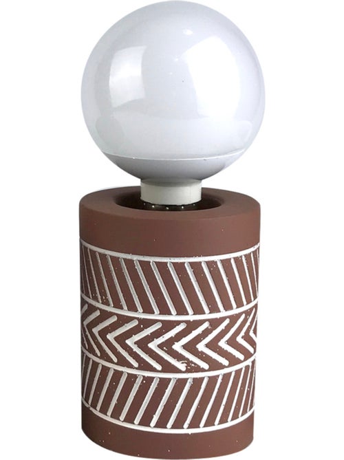 Lampe ciment ethnic folk terracotta - Kiabi