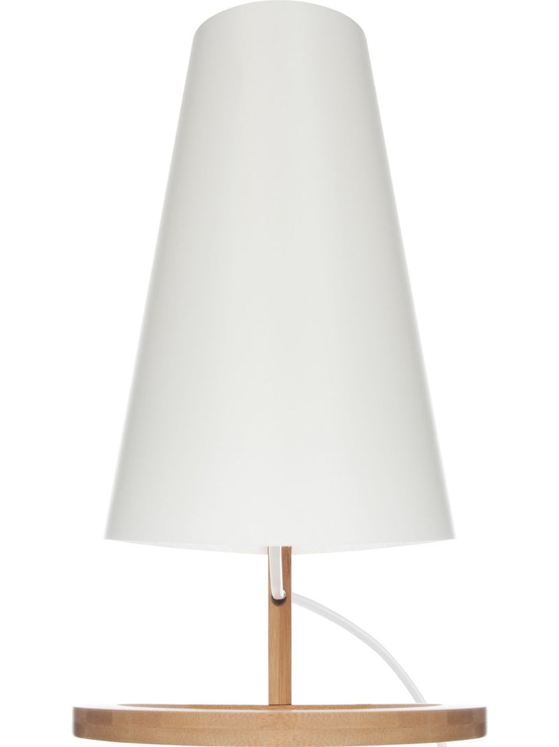 Lampe conique à poser en bambou PITA Blanc - Kiabi