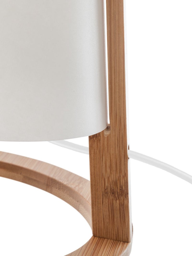 Lampe conique à poser en bambou PITA Blanc - Kiabi