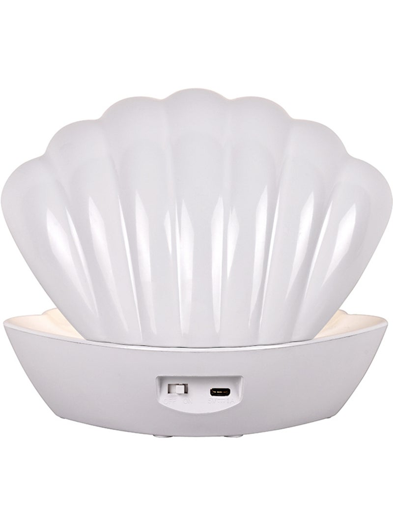 Lampe coquillage lumineuse  -  - Effet pailleté Blanc - Kiabi
