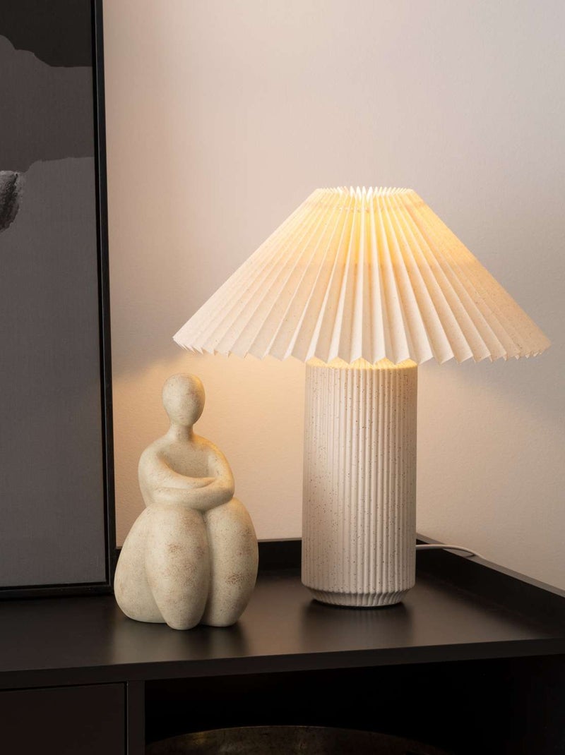 Lampe cylindre en céramique Beige - Kiabi