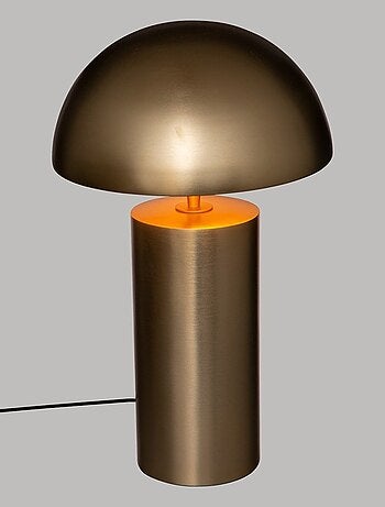 Lampe cylindrique champi dorée H50