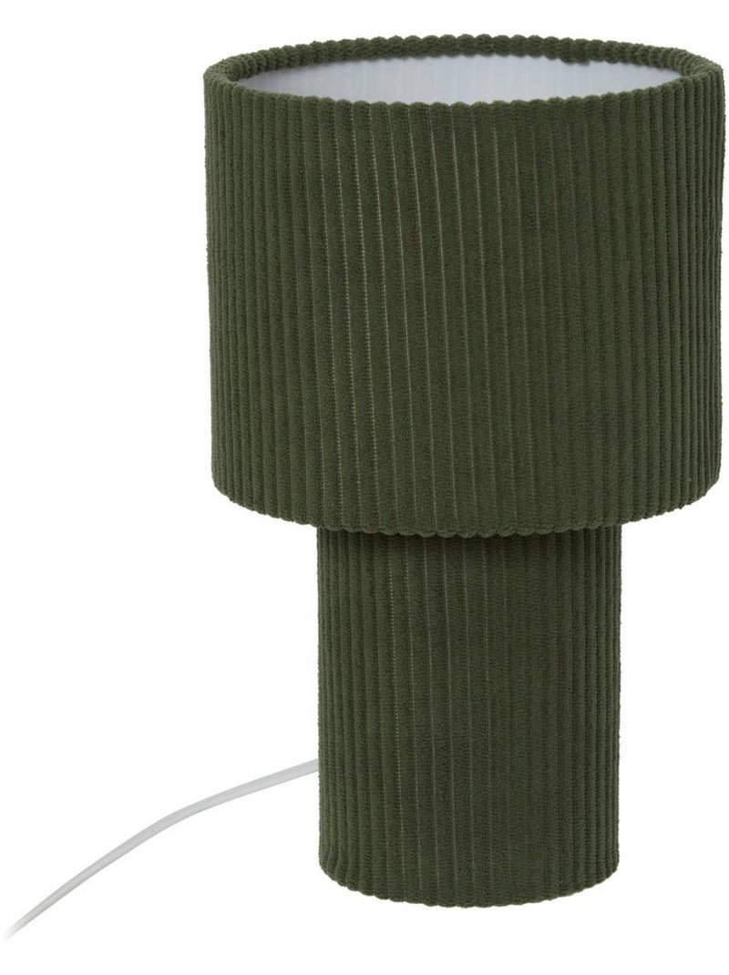 Lampe cylindrique en coton JOLINA Kaki - Kiabi