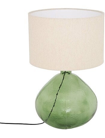 Lampe à poser verre abat-jour coton melly