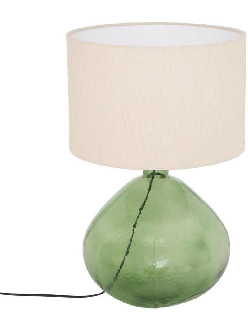 Lampe cylindrique en coton MELLY Vert - Kiabi