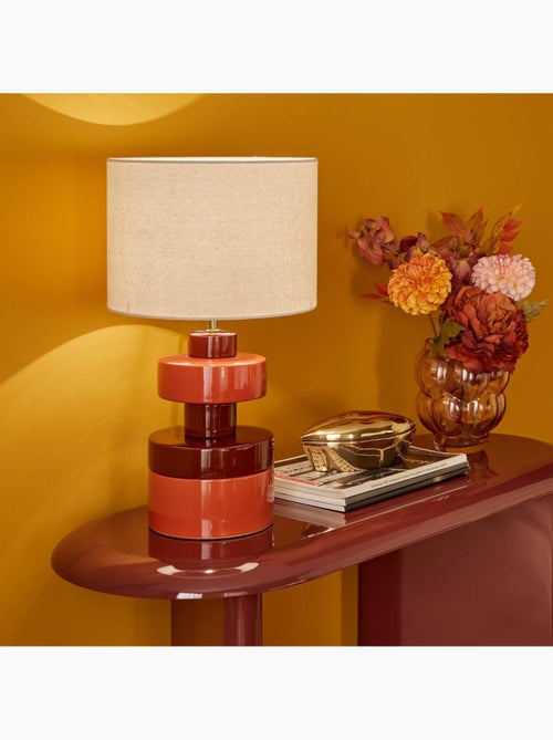 Lampe cylindrique en lin FIVA - Kiabi