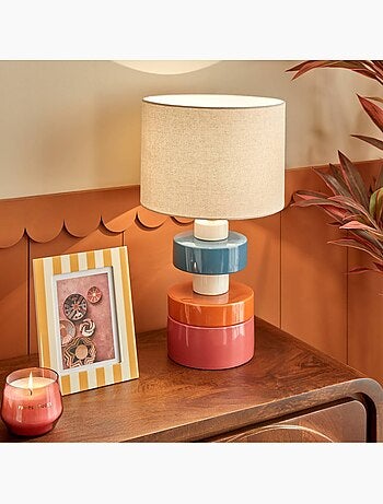 Lampe cylindrique en lin FIVA