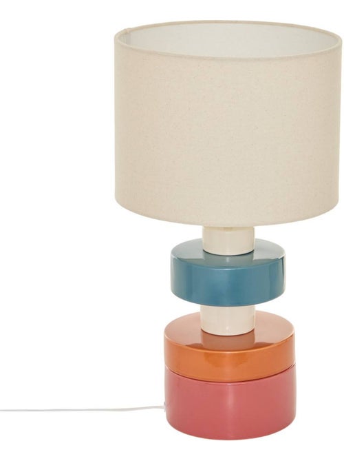 Lampe cylindrique en lin FIVA - Kiabi