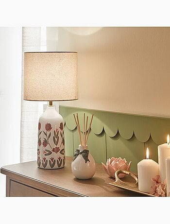 Lampe cylindrique en lin KEILA