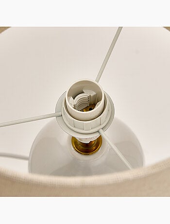 Lampe cylindrique en lin KEILA